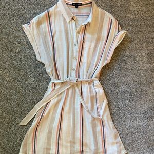 AS U WISH striped multicolor dress with front tie